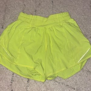 Highlight Yellow Lululemon Hotty Hot Shorts Size 0. 4” inseam